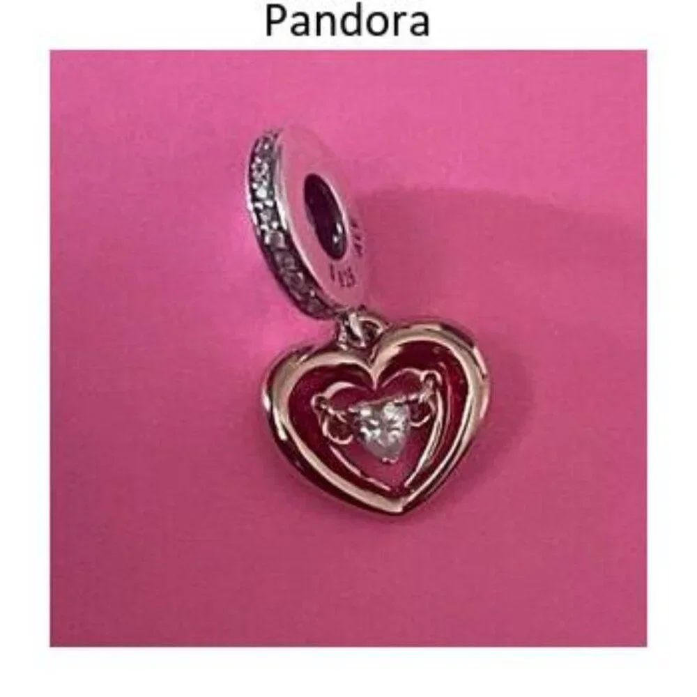Pandora Two-tone Radiant Heart Dangle Charm